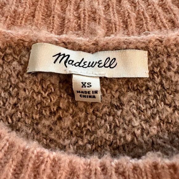 Madewell Marled Rose Leopard Print Merino Wool Shrunken Pullover Sweater Size XS - Picture 4 of 6